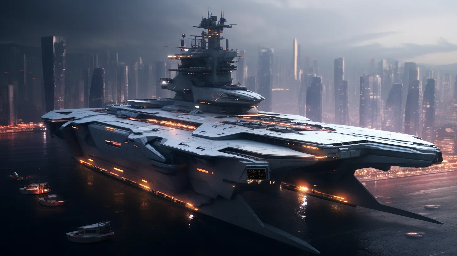 ai生成的一组太空战舰设计作品,展现了人类未来各种造型的飞船,期待这