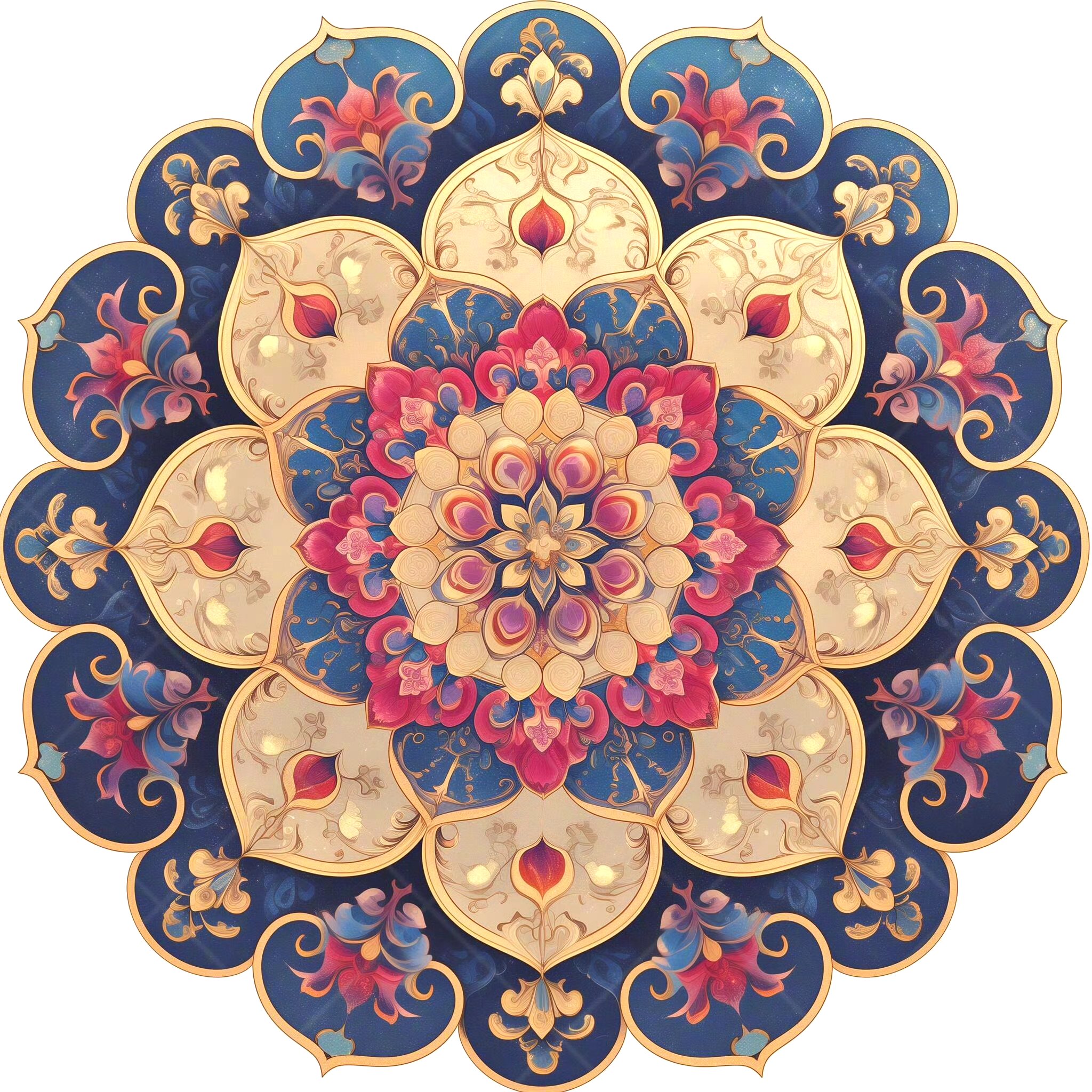 分享一组曼陀罗花纹插画作品