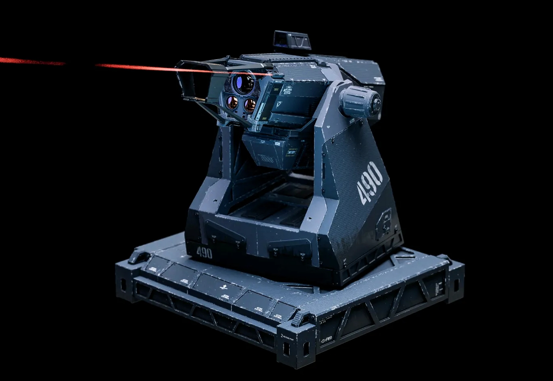 建模欣赏:一组未来科幻载具上的武器站建模作品,风格多变,作为自卫