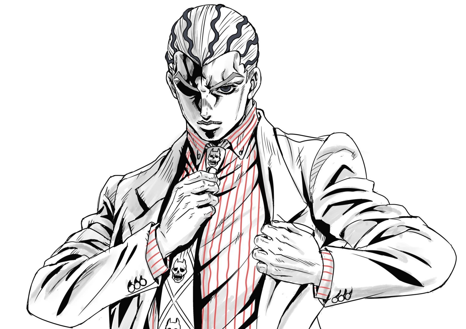 画师石本峻一绘制的一组《jojo的奇妙冒险 黄金之风》角色插画作品