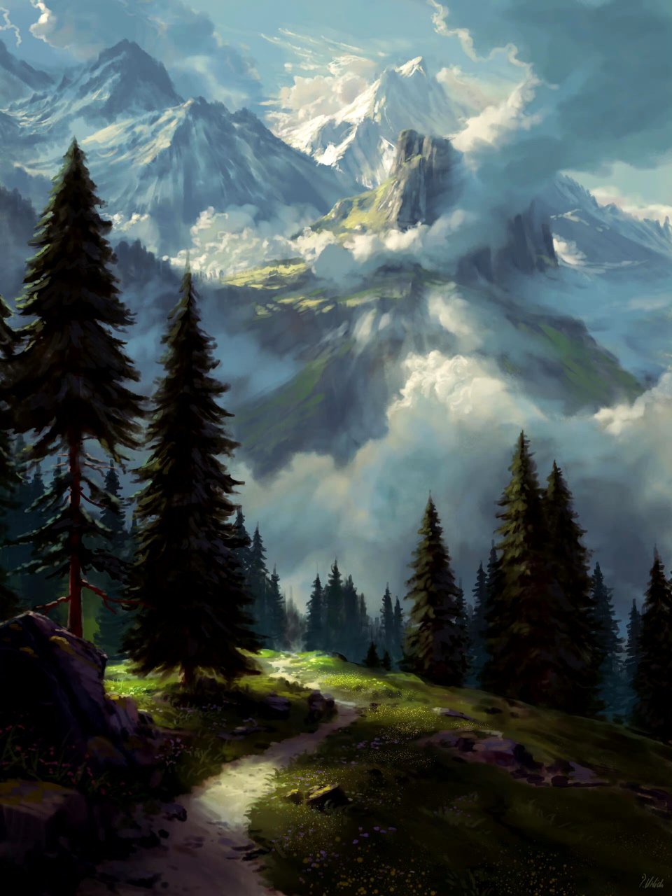 urlich创作的风景作品,有托尔金中土世界的意境.