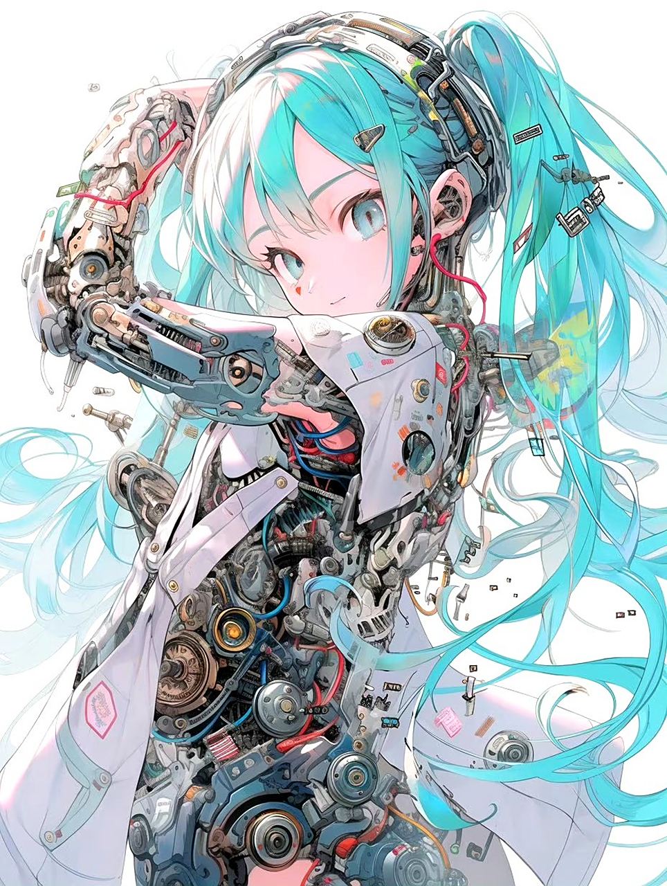一组机械版初音未来,ai生成,by nijijourney .#动漫# #插画# #二次元