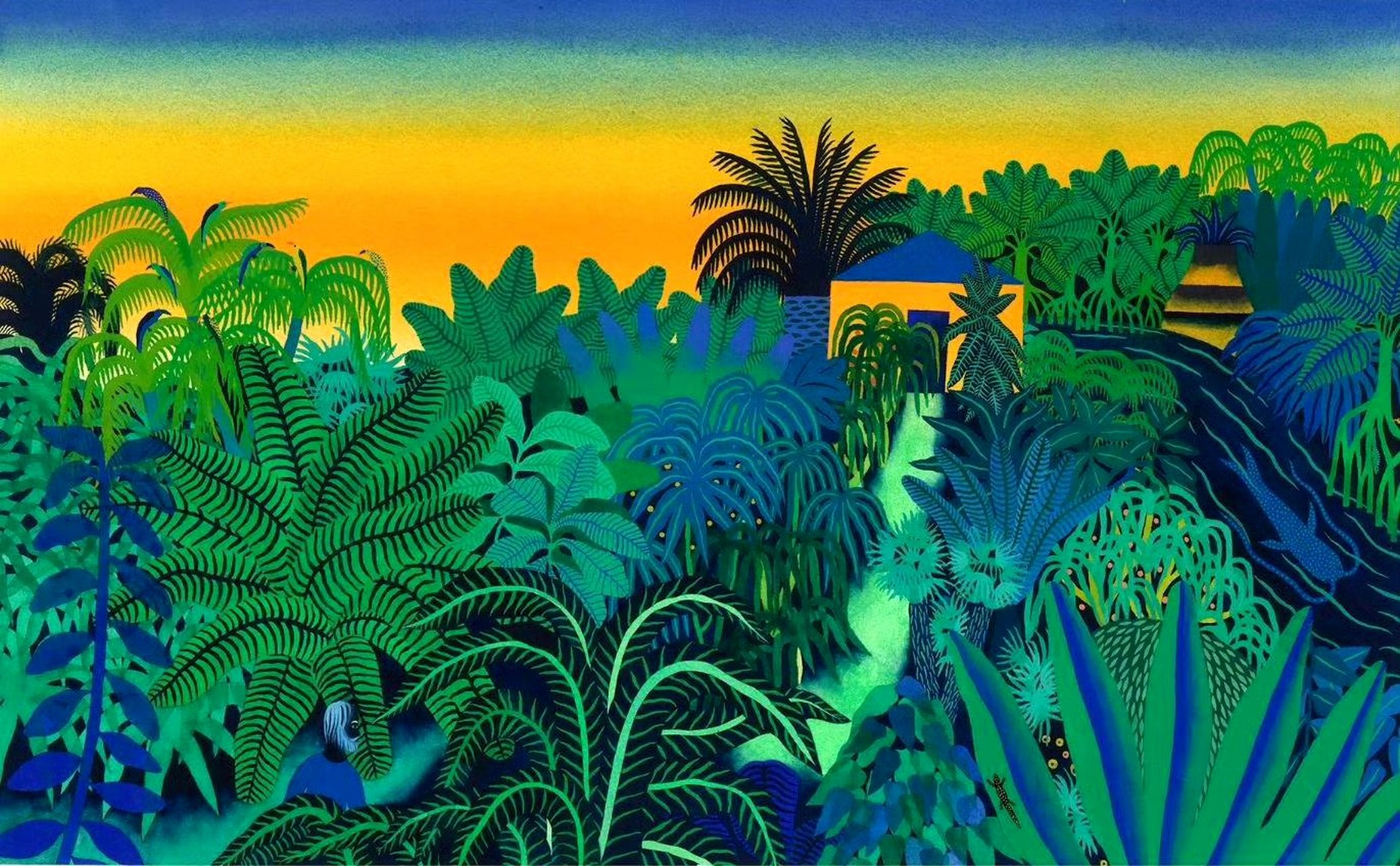 画师jean mallard风景绘画作品欣赏,画风抽象,色彩柔和,构图精致,充满