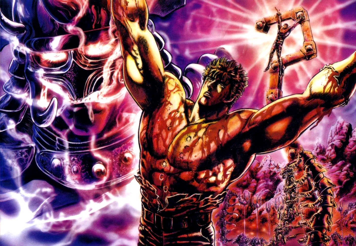 漫画家原哲夫动漫《北斗神拳》原画欣赏,展现了角色之间的爱恨情仇.