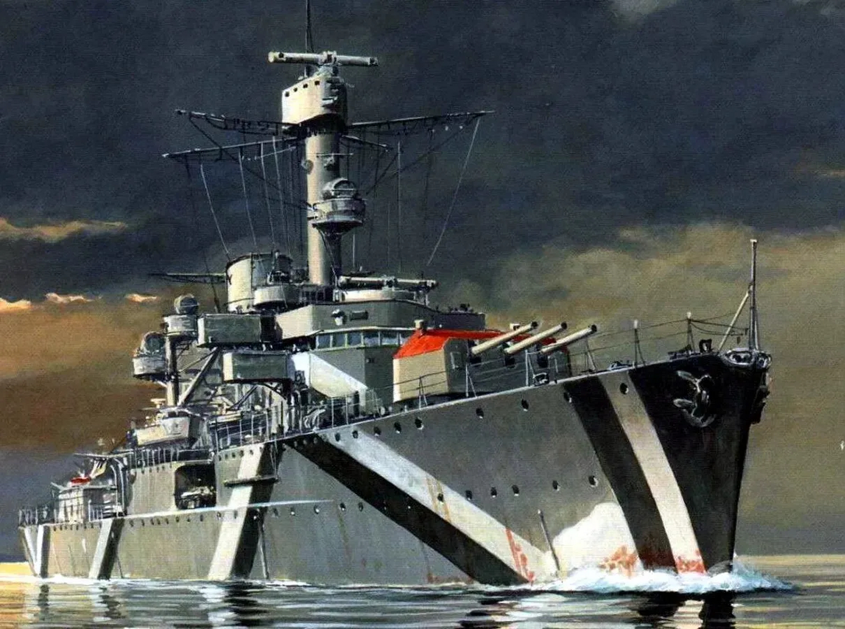 二战战列舰油画图片