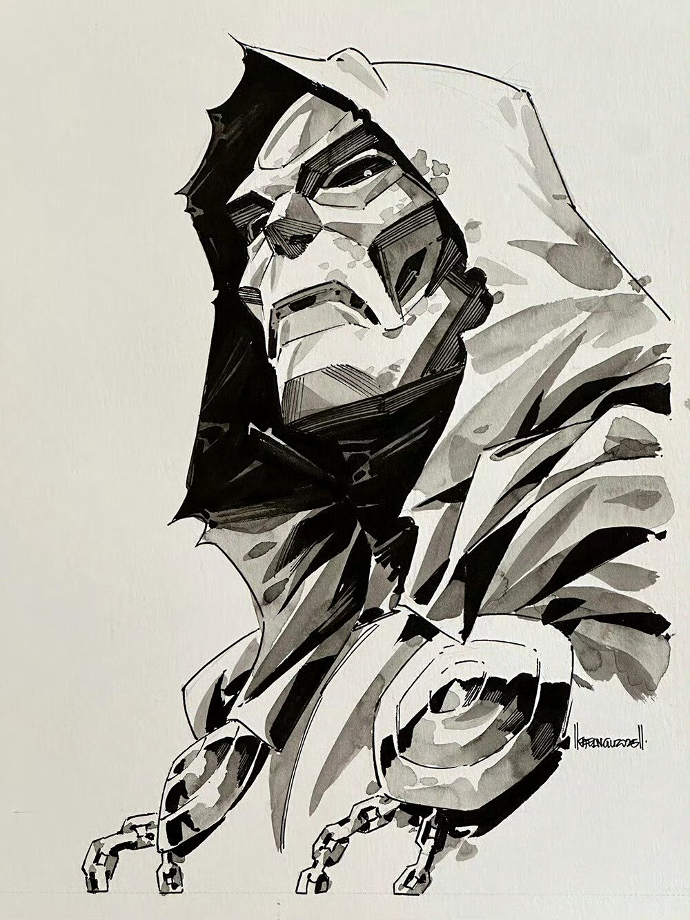 插画线条感强的图片艺术力量的马克笔画好看的动漫人物绘画图男生张力