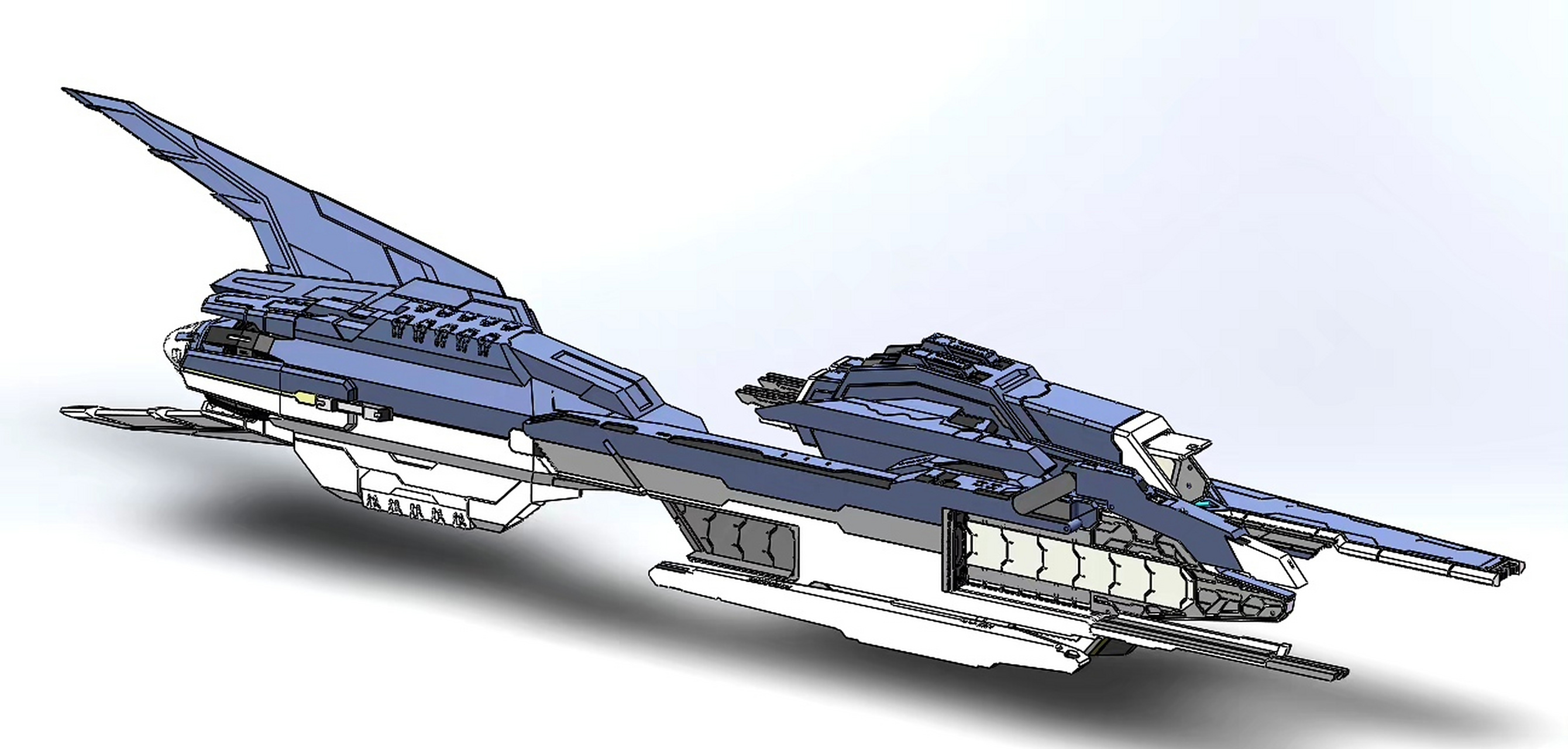 建模欣赏:机动战士高达00 天人组织飞船 托勒密ii,by 已经是废泽了.