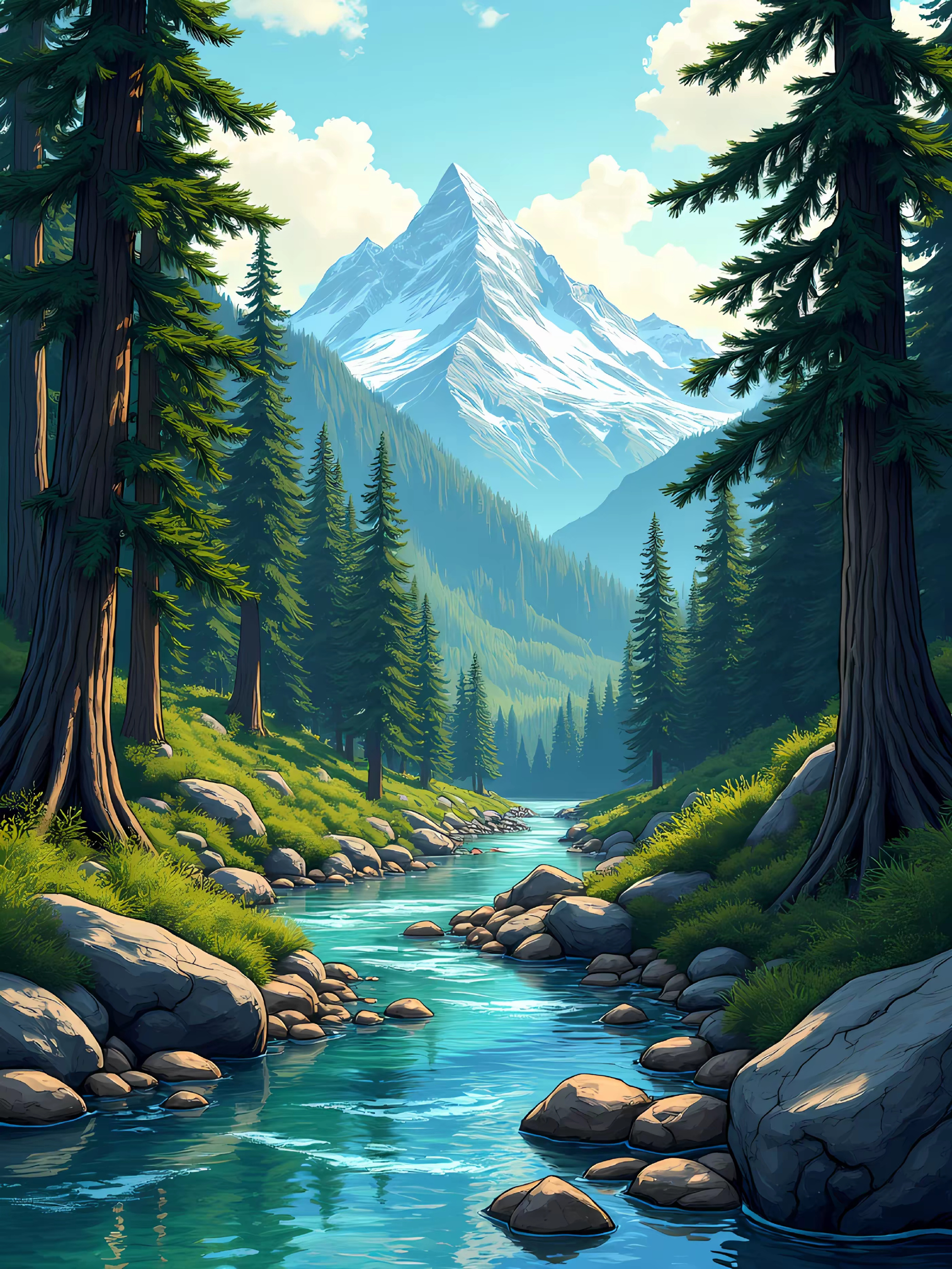分享一组ai生成的风景绘画作品
