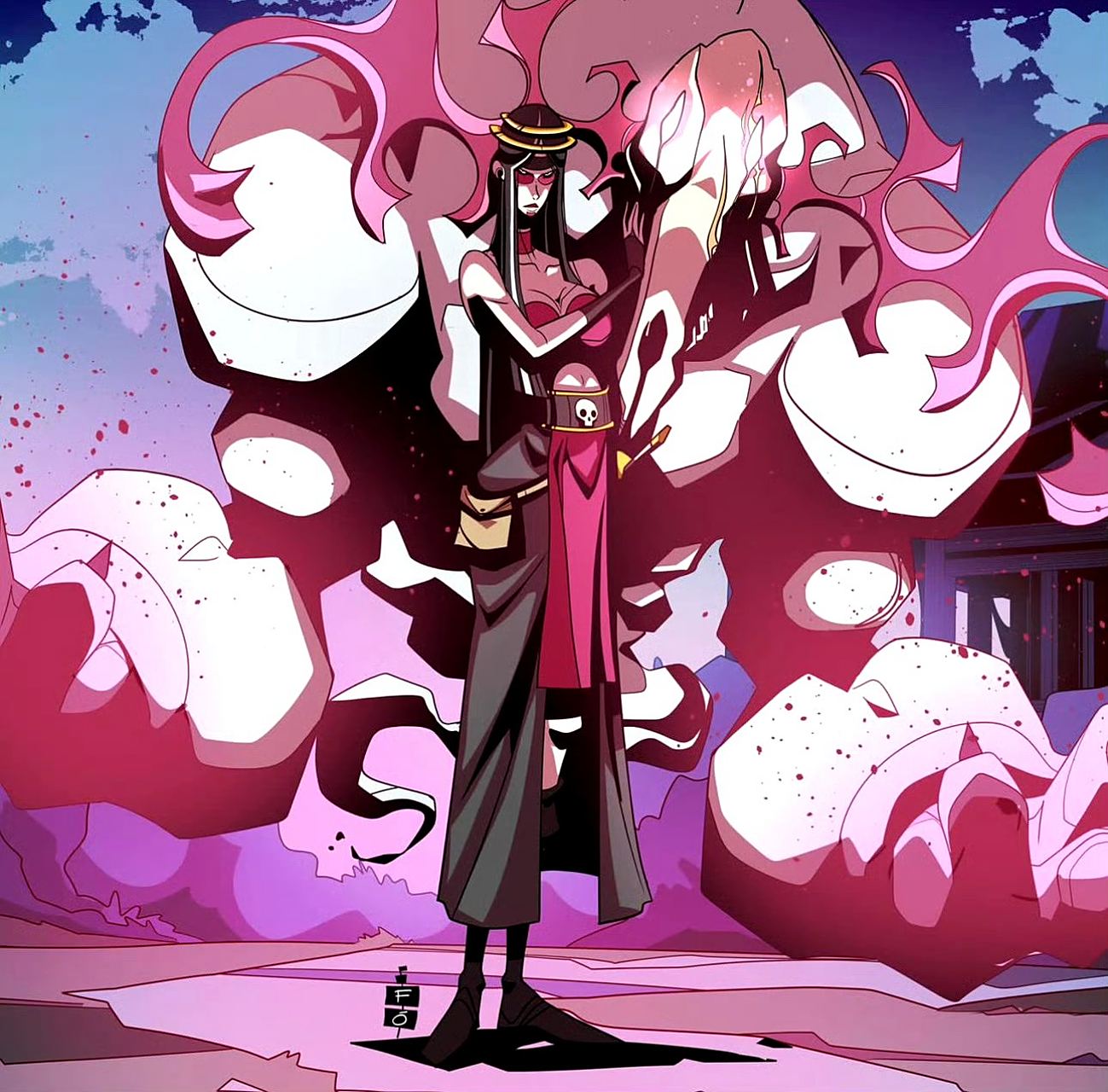 一组动感十足的动漫人物插画,有美漫的风格,by frank calicó .