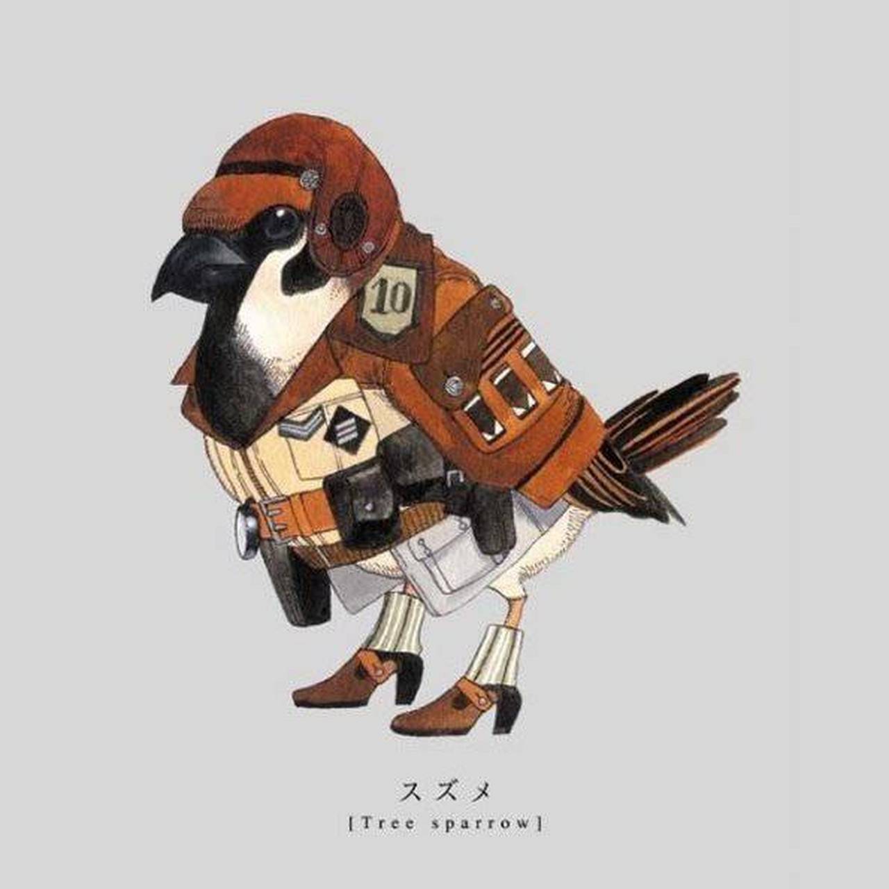 一组鸟类拟人服饰作品,by sato.#动漫# #插画# #二次元