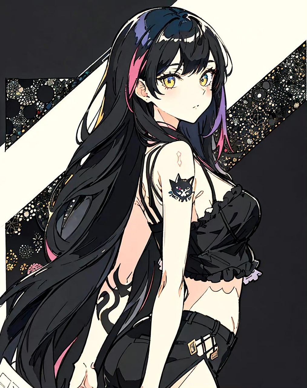 一组ai生成的动漫角色插画作品,名为黑猫少女.#动漫# #插画# #二次元