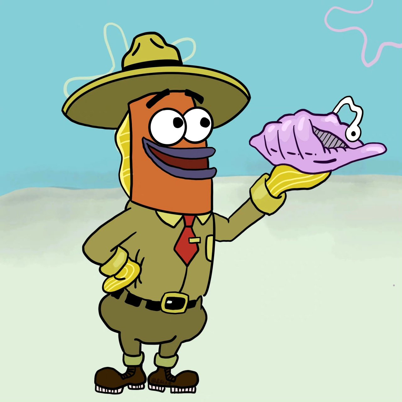 动画片《海绵宝宝》中比奇堡的跑龙套鱼 676767,种类和打扮还是