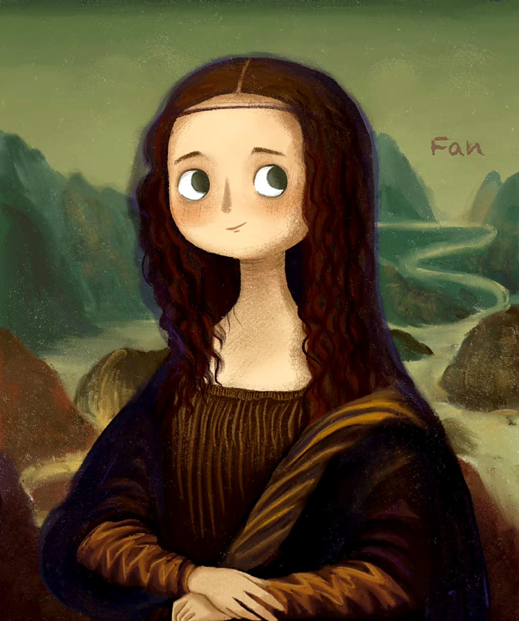 一组可爱风格的世界名画,用二次元的风格再现名作,by fan