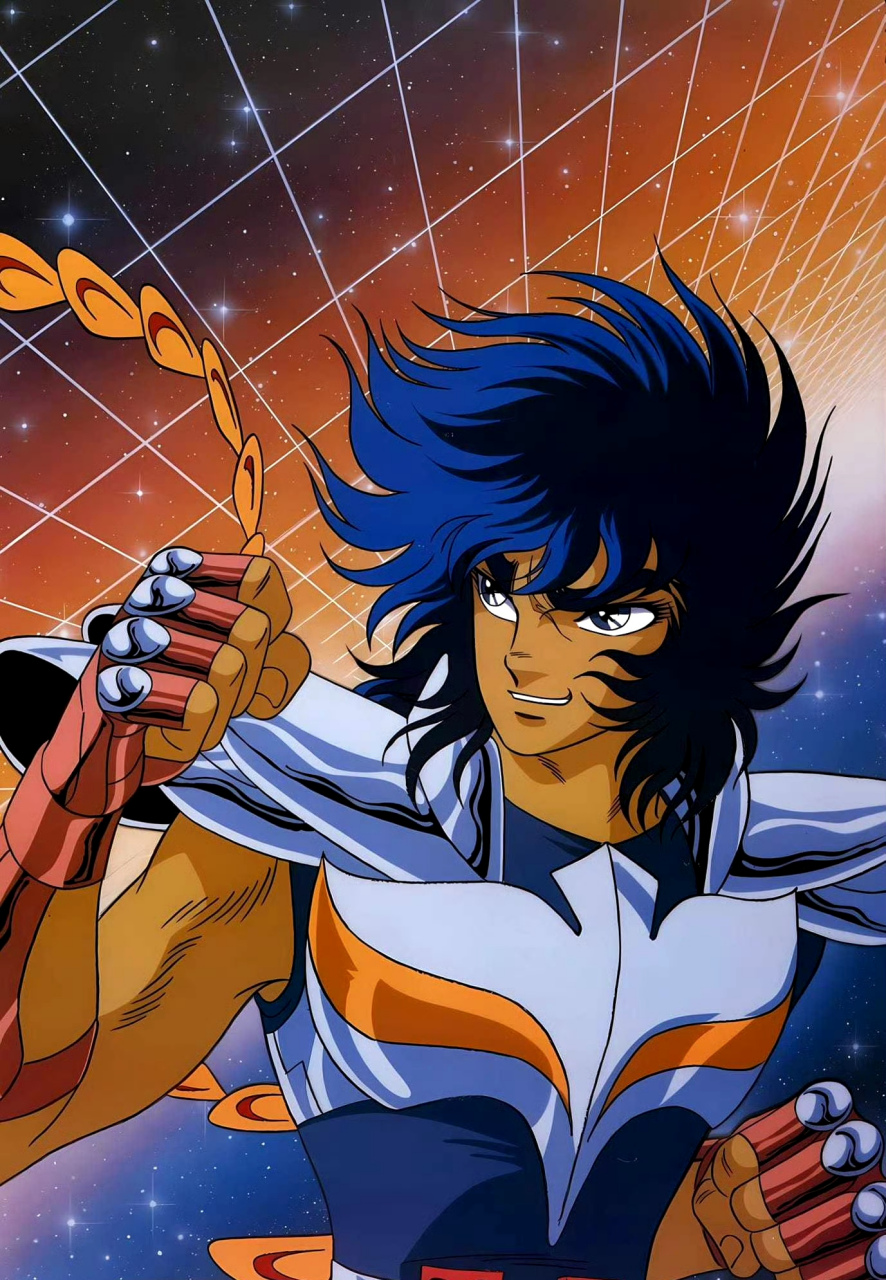 一组圣斗士星矢青铜圣斗士五小强人物插画欣赏,看到了童年贴纸的样子.