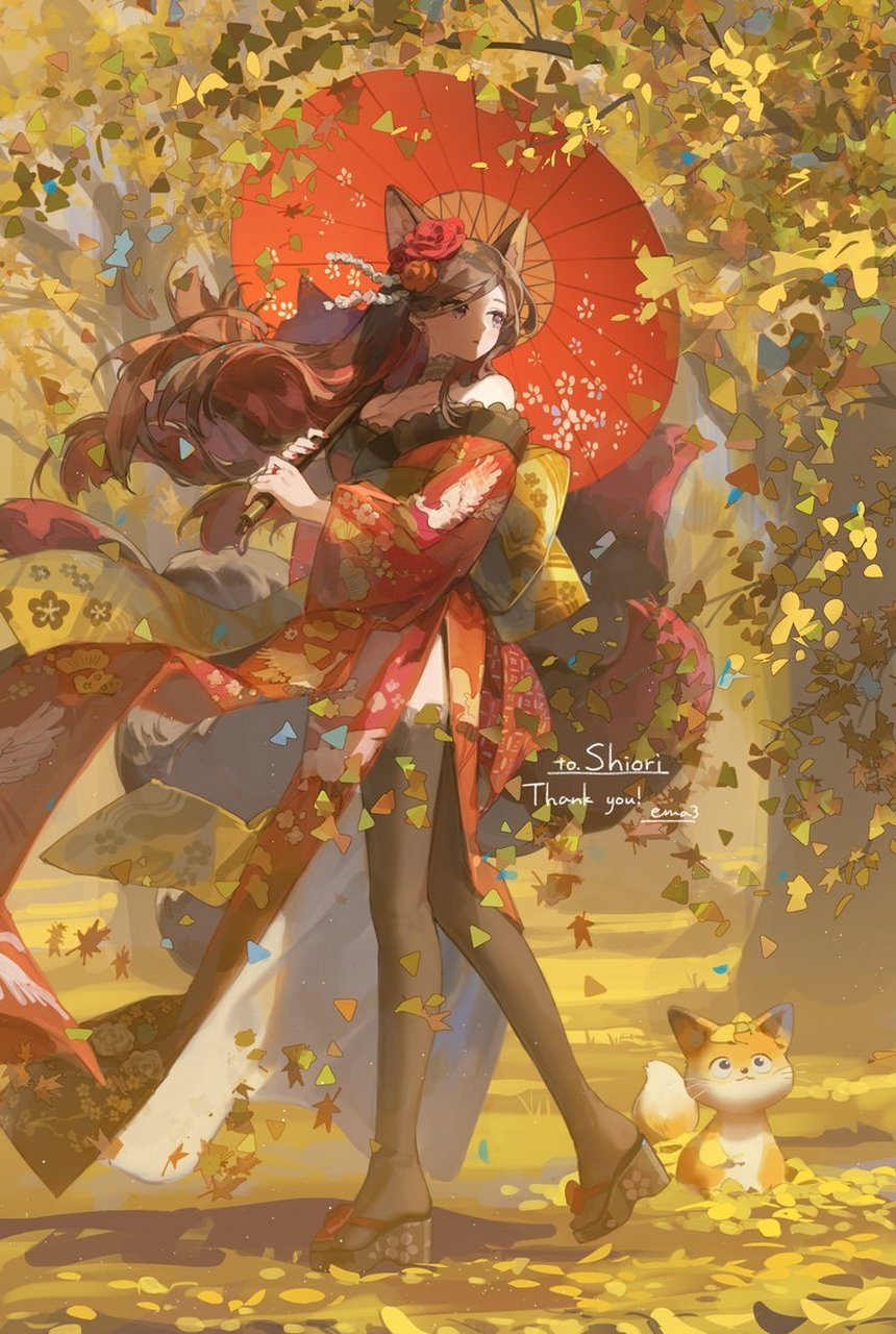 画师ema动漫人物插画欣赏,用细腻的画风再现了精致华丽的角色,色彩