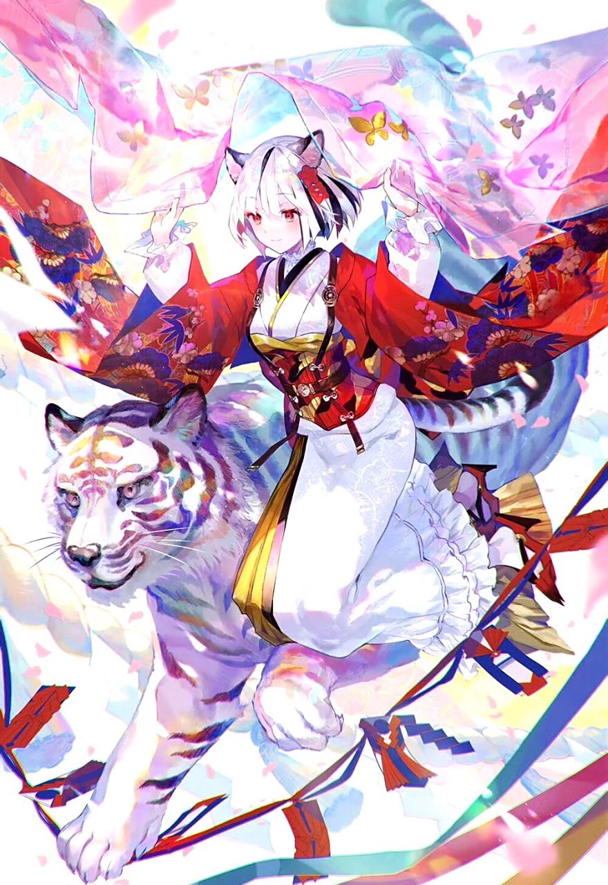 画师藤原动漫人物绘画作品欣赏,色彩绚丽,人物生动传神.