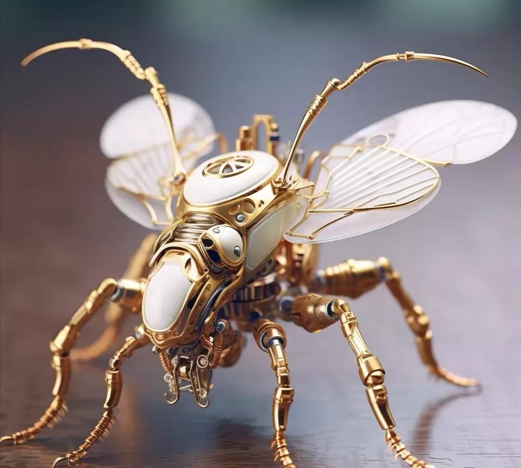 一组ai生成的机械昆虫模型,细节满满,很有质感,by bernard.