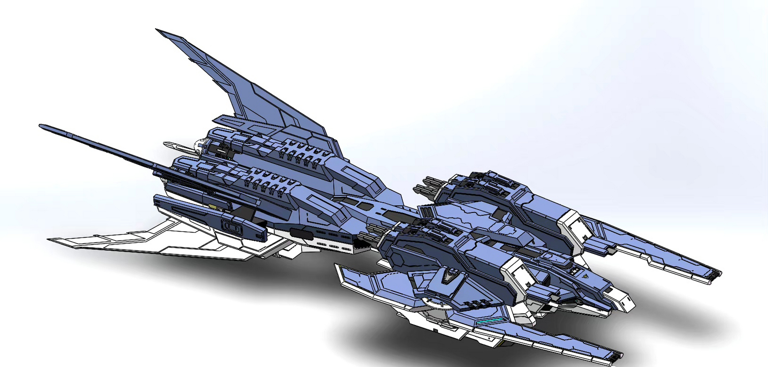 建模欣赏:机动战士高达00 天人组织飞船 托勒密ii,by 已经是废泽了.