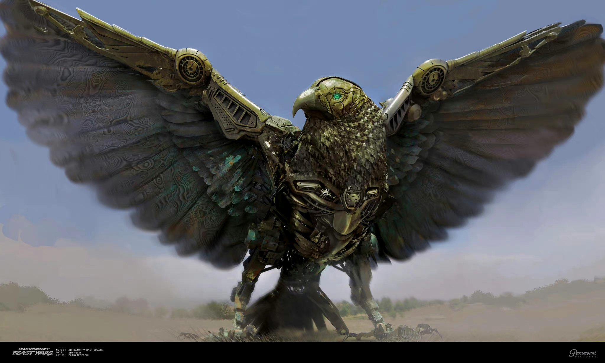 《变形金刚:超能勇士崛起》飞箭勇士早期形象设计,设计师 furio