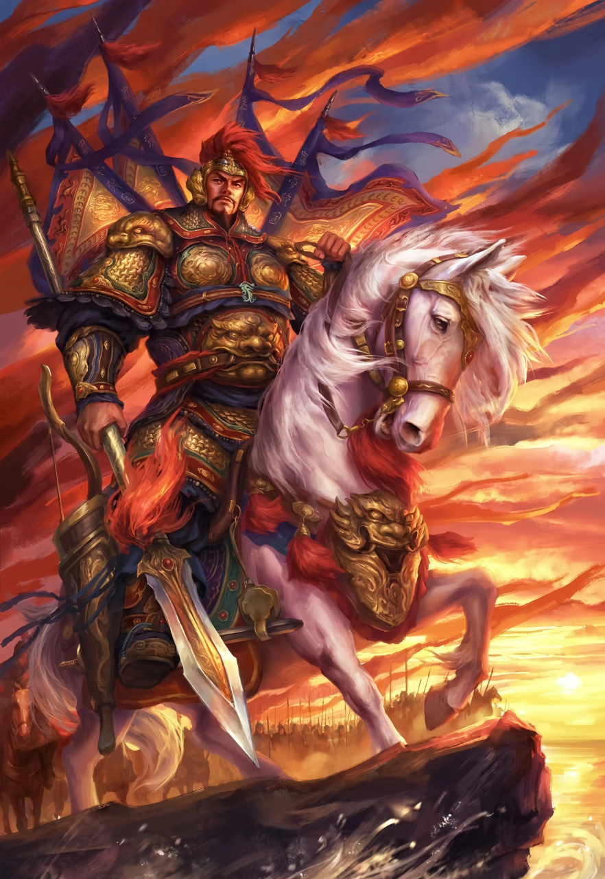 一组《岳飞传》人物绘画作品欣赏,展现了岳飞和其武将战斗的场景.