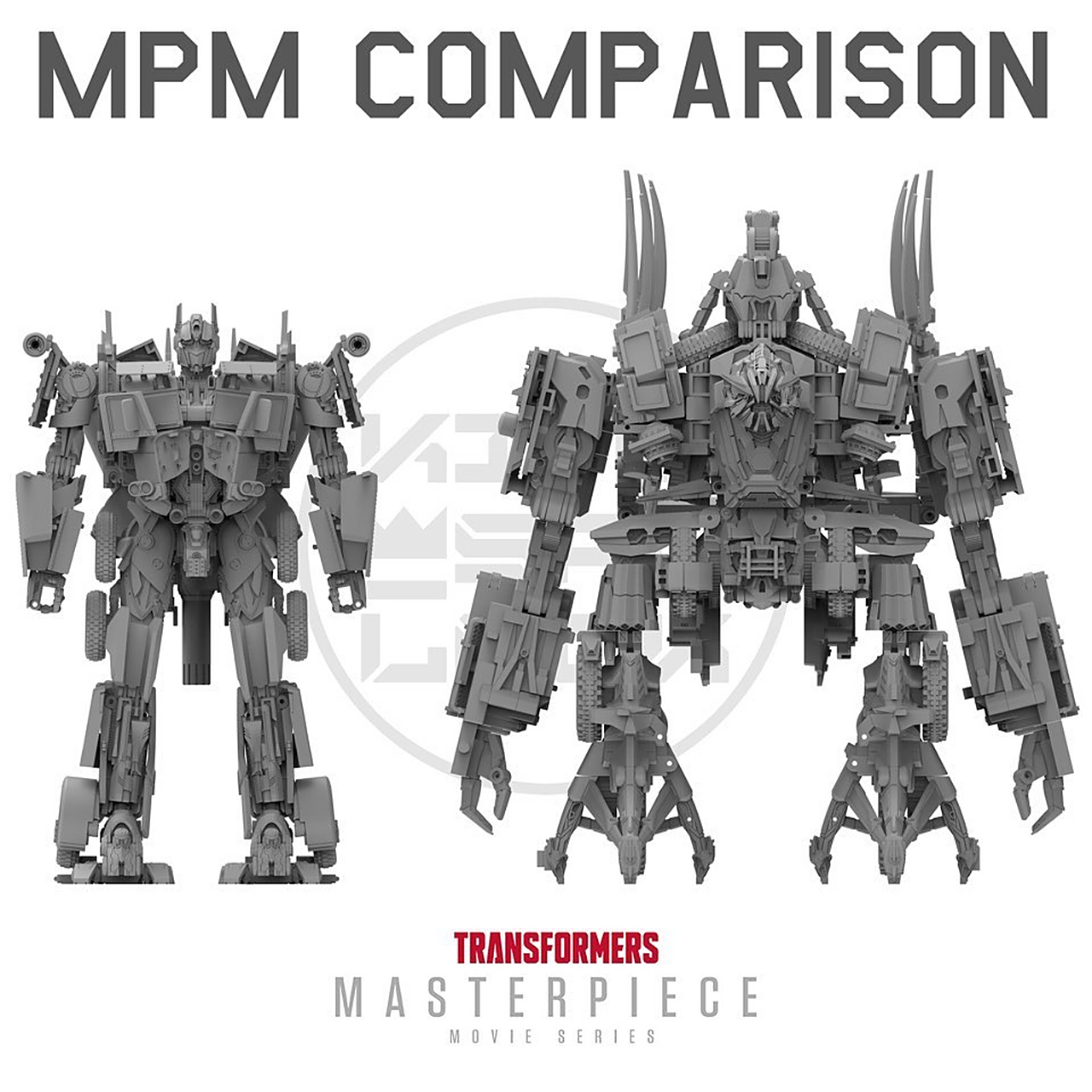 模型欣赏:变形金刚 mpm-14 变1 碎骨魔 幕后设计对比图.
