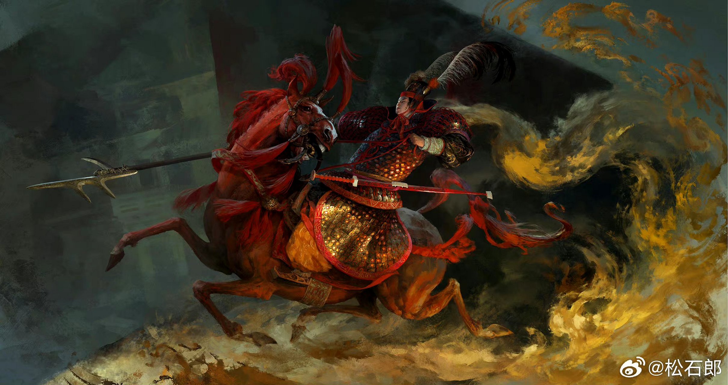 画师松石郎古代战争绘画作品欣赏,三国,魏晋,南北朝人物绘卷.