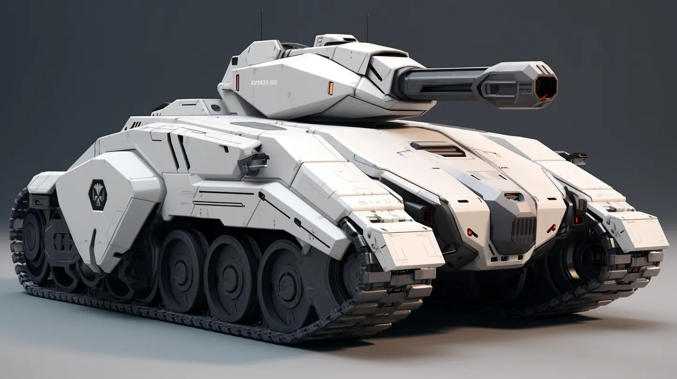 一组ai生成的无人战车,由人工智能操控,履带式行走装置,by midjourney