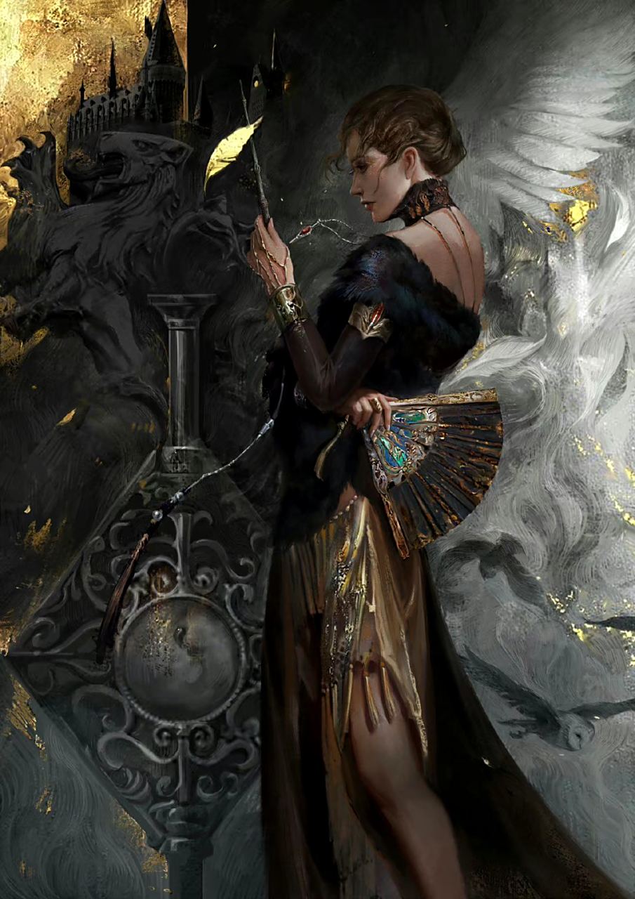 画师yi一组暗黑系动漫角色插画,风格与原作有了很大的区别.