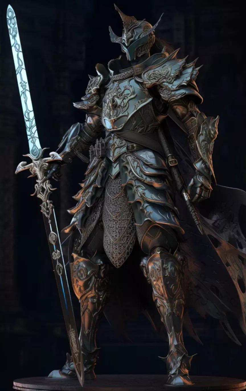 铠甲与重剑,护佑人世间,重甲战士欣赏,by 铃兰.