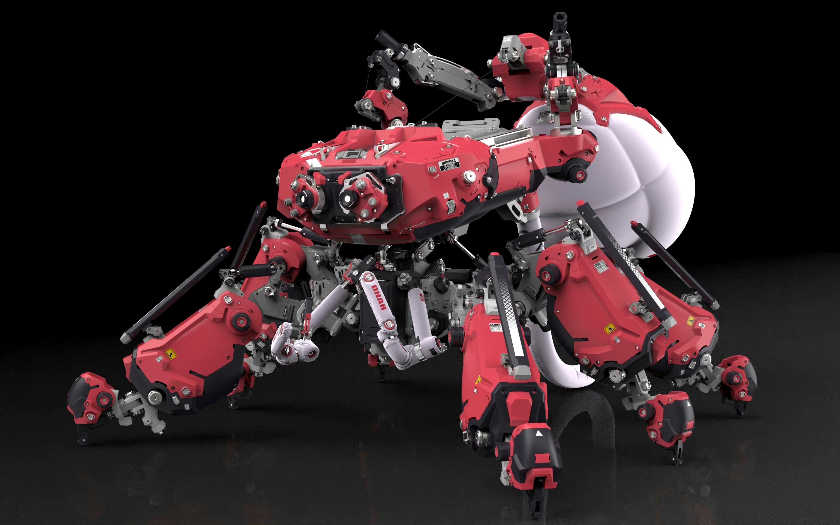 建模欣赏:蜘蛛型机器人建模,机械细节非常细致,by deszw.