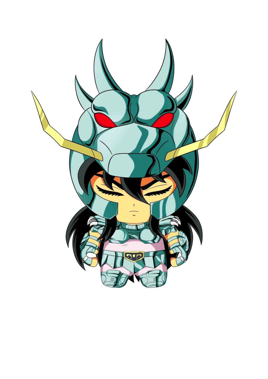 圣斗士星矢 q版 青铜五小强人物插画,by 缇威缤.