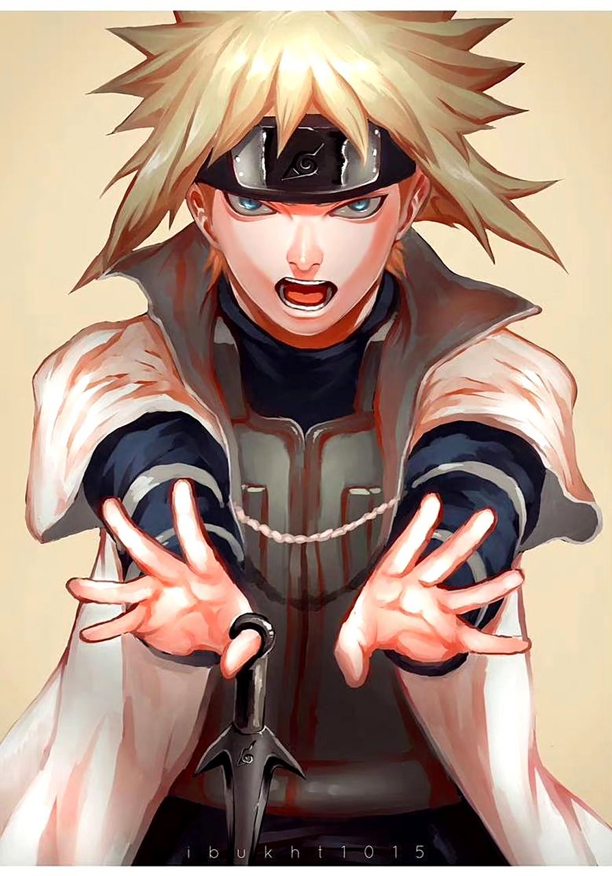《火影忍者》金色闪光 波风水门插画作品欣赏,木叶隐村的第四代火影.