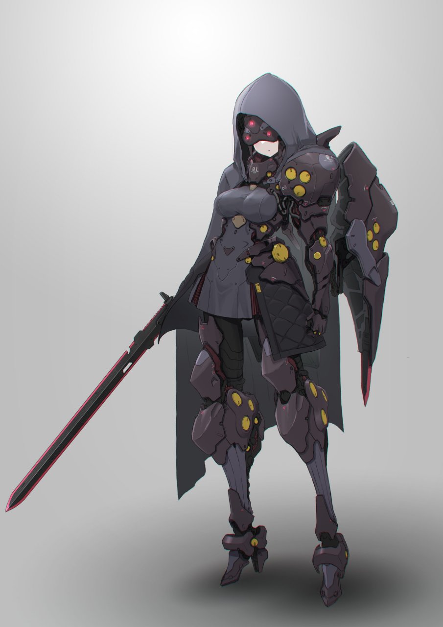 一组科幻插画作品欣赏,兵器少女,by ota_yojo.#动漫# #插画# #二次元