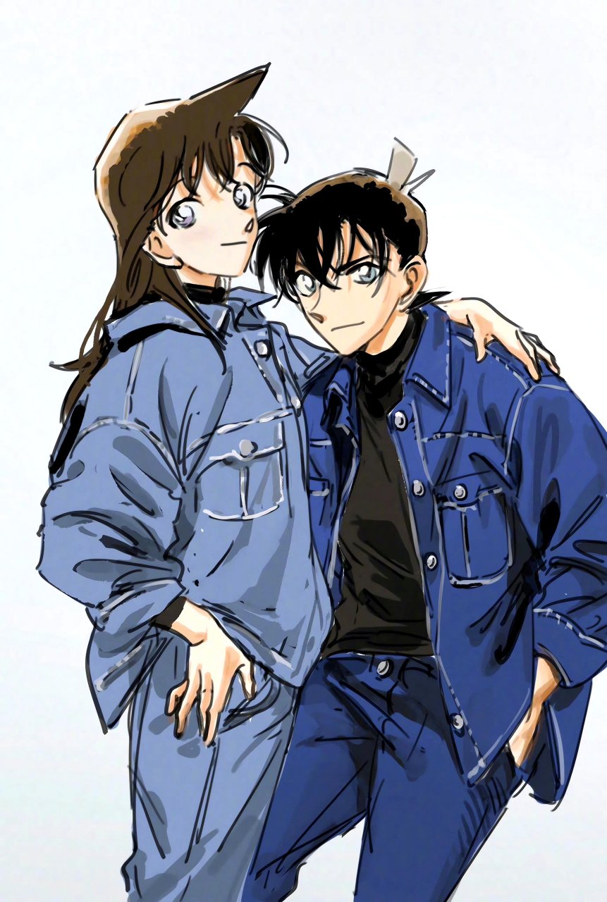 画师masso创作的《名侦探柯南》同人插画,这才是正常状态下的主角们.