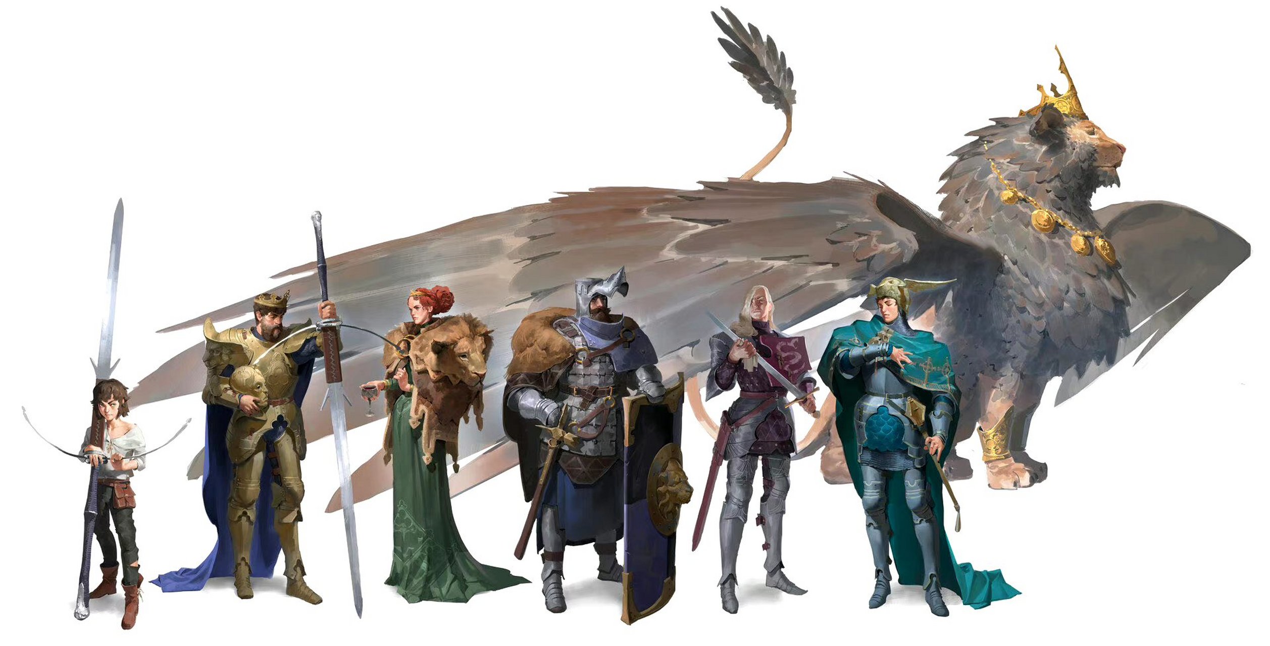 一组亚瑟王主题的人物插画作品欣赏,展现了故事中的国王与骑士,by