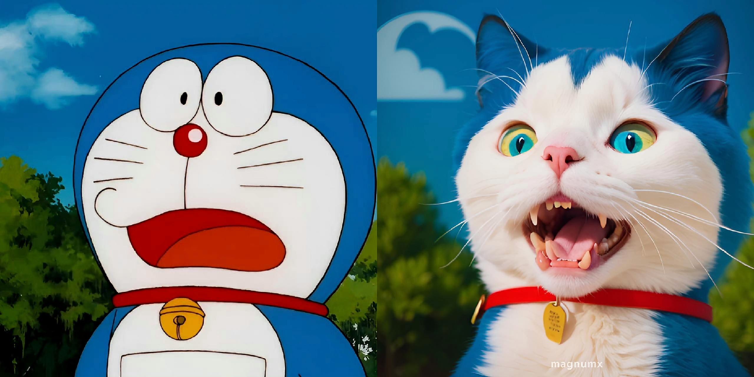 一组ai生成的《机器猫》真人化,哆啦a梦这样还挺可爱的.