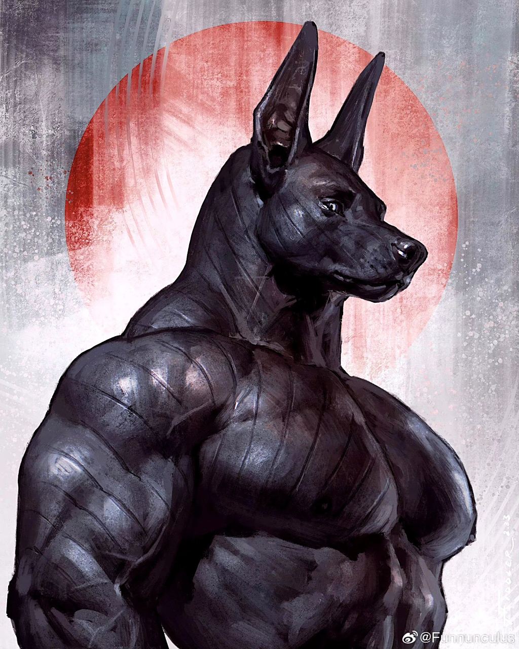 画师tfiddlerart创作的兽人插画,力量感十足.#动漫# #插画# #奇幻