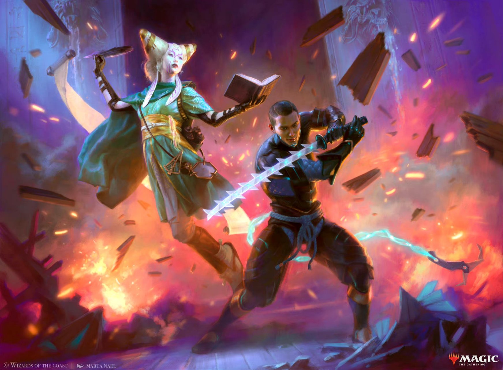 一组万智牌插画欣赏,用色十分华丽细致,来自西班牙艺术家marta nael.