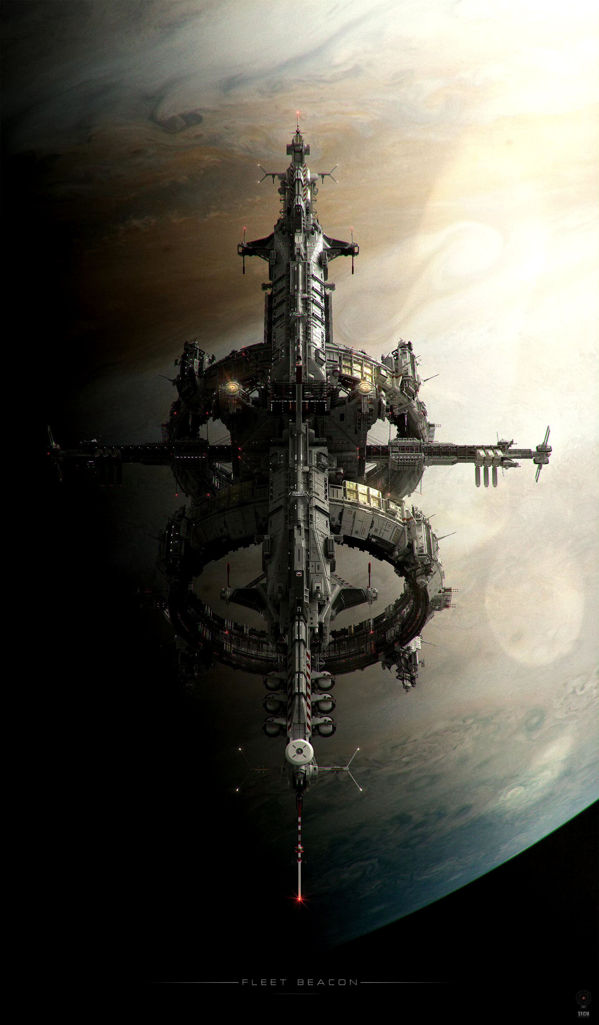 设计师alexey pyatov创作的科幻插画作品欣赏,描绘未来人类的空间站与