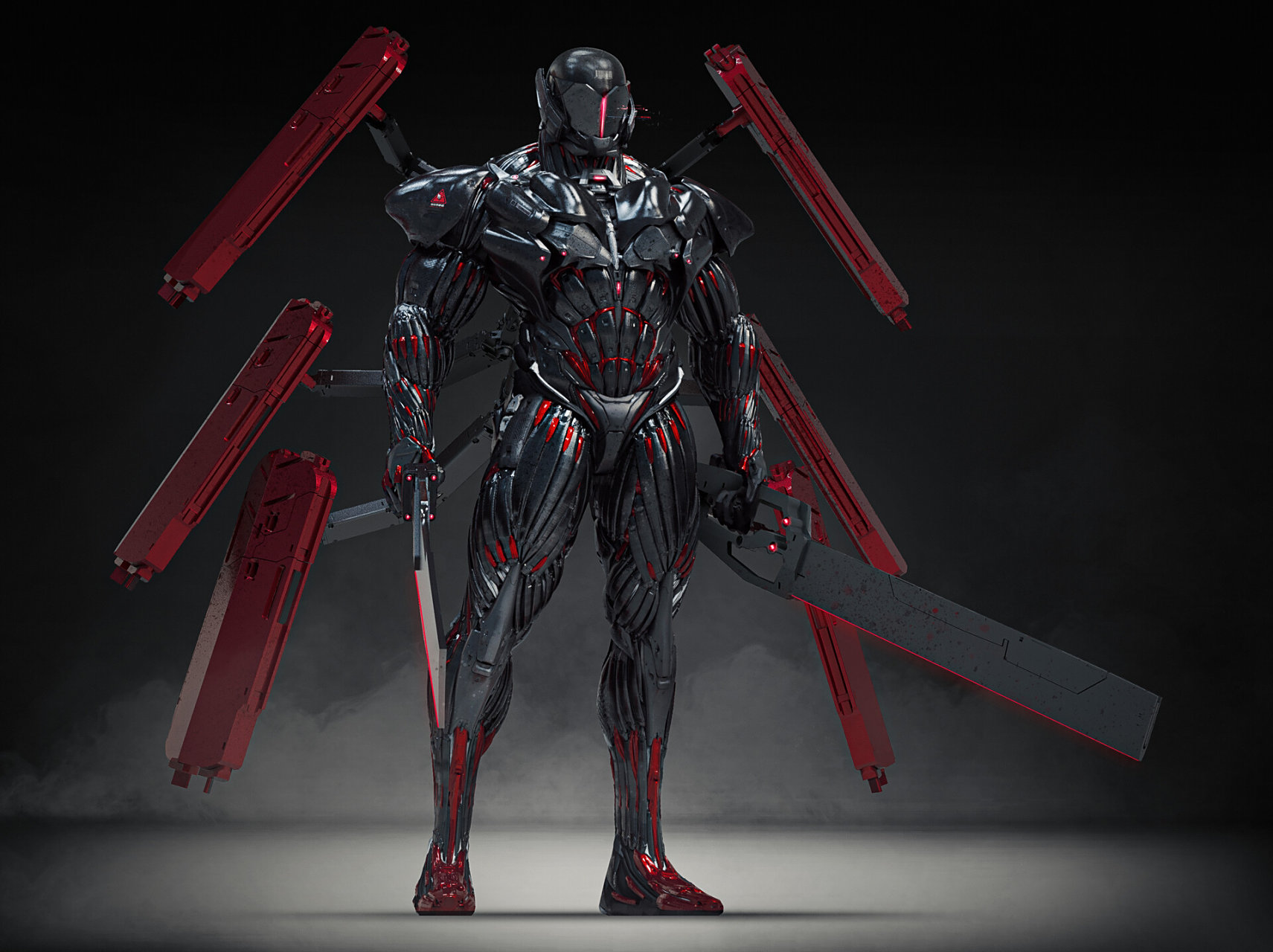 一组炫酷的外骨骼装甲作品欣赏,头盔具有震慑的效果,by abrar khan.