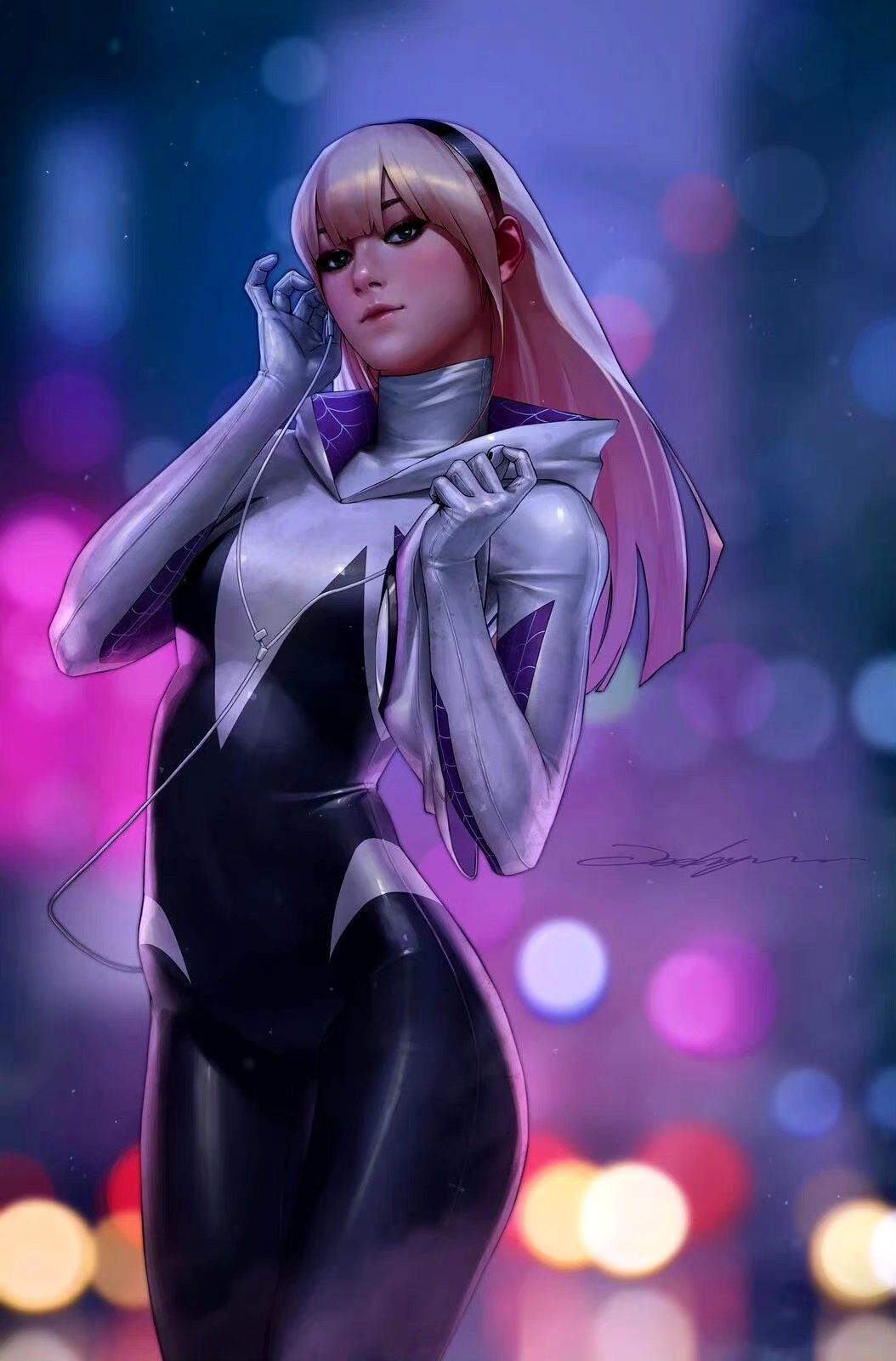 画师 jeehyung lee创作的一组漫威与dc女主角色插画,色彩绚丽,富有