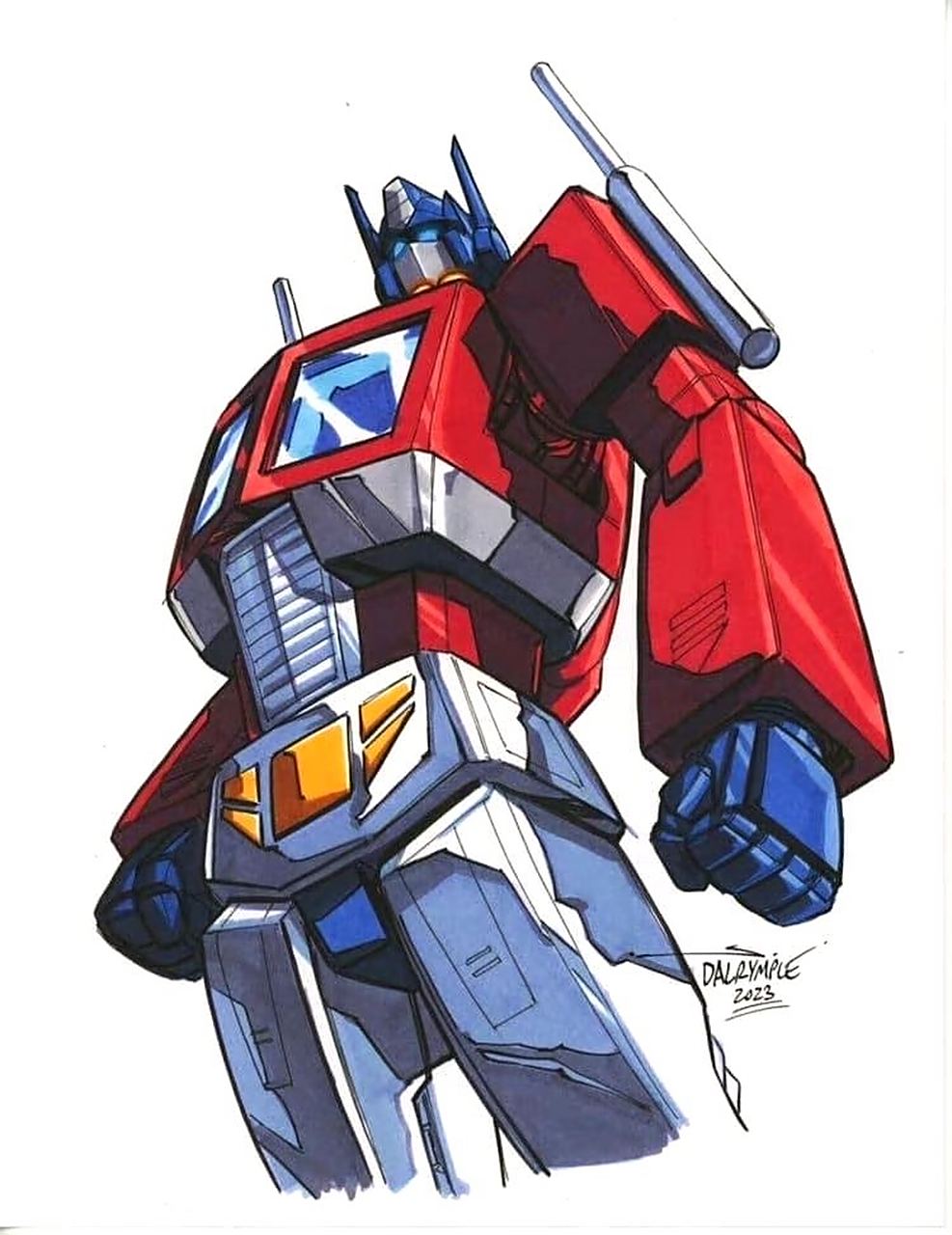 一组变形金刚汽车人领袖擎天柱插画欣赏,大哥永远是最帅的,by scott