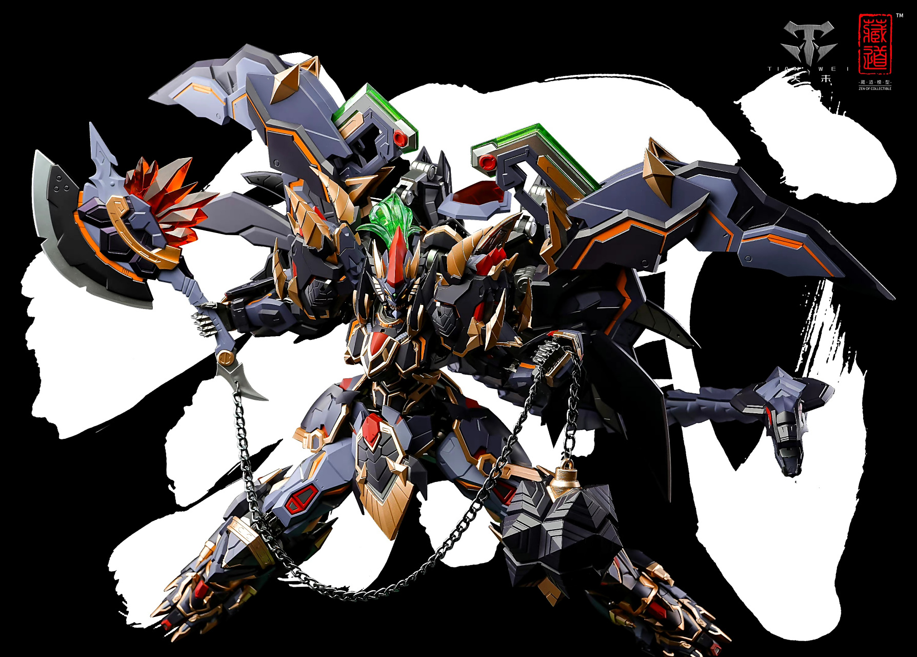 模型欣赏:藏道模型 四圣兽 玄武 cd-03 合金 成品模型 可动机甲.