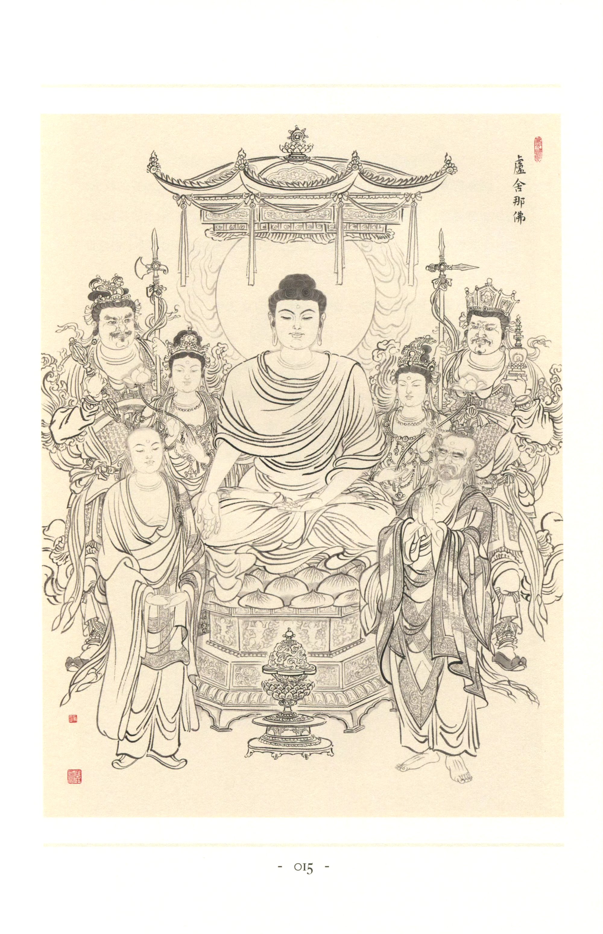 画家李云中佛像造像人物白描作品欣赏