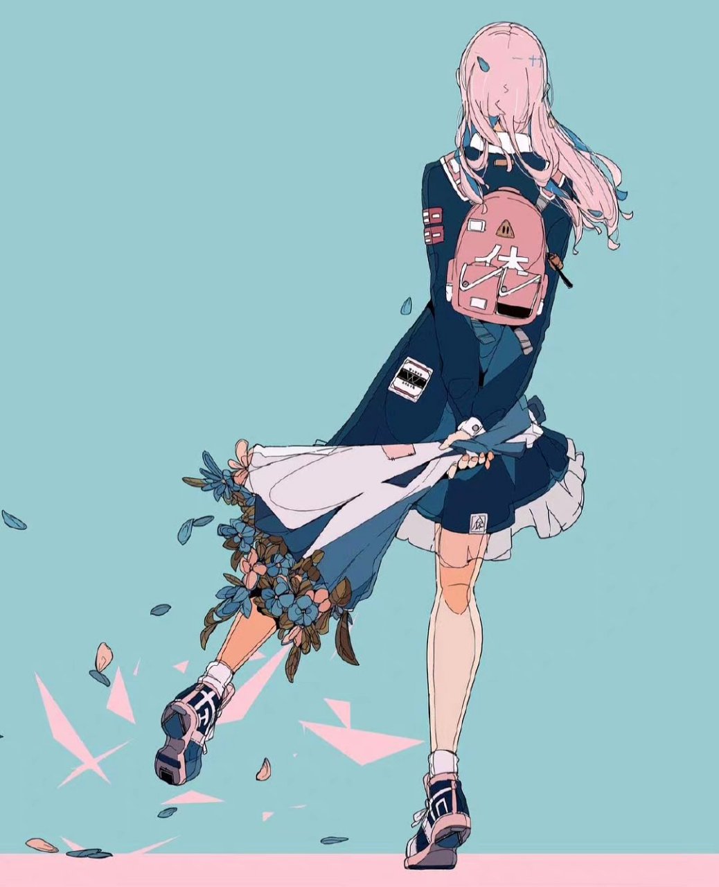 画师daisuke·richard动漫人物绘画欣赏,用质朴的色彩描绘了少女动态