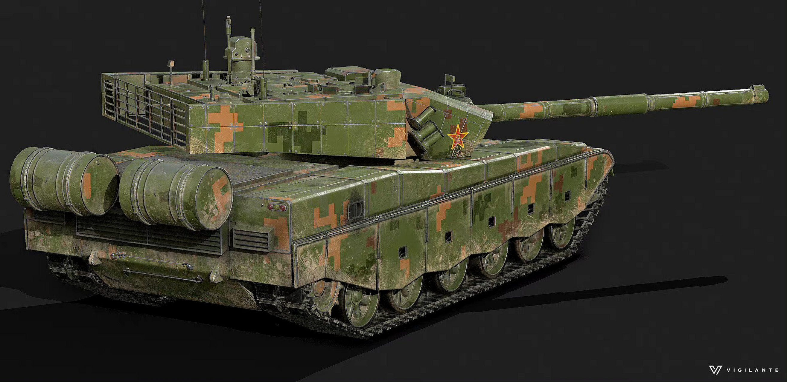 建模欣赏:99a主战坦克,建模师tim douglas.#动漫# #模型# #坦克