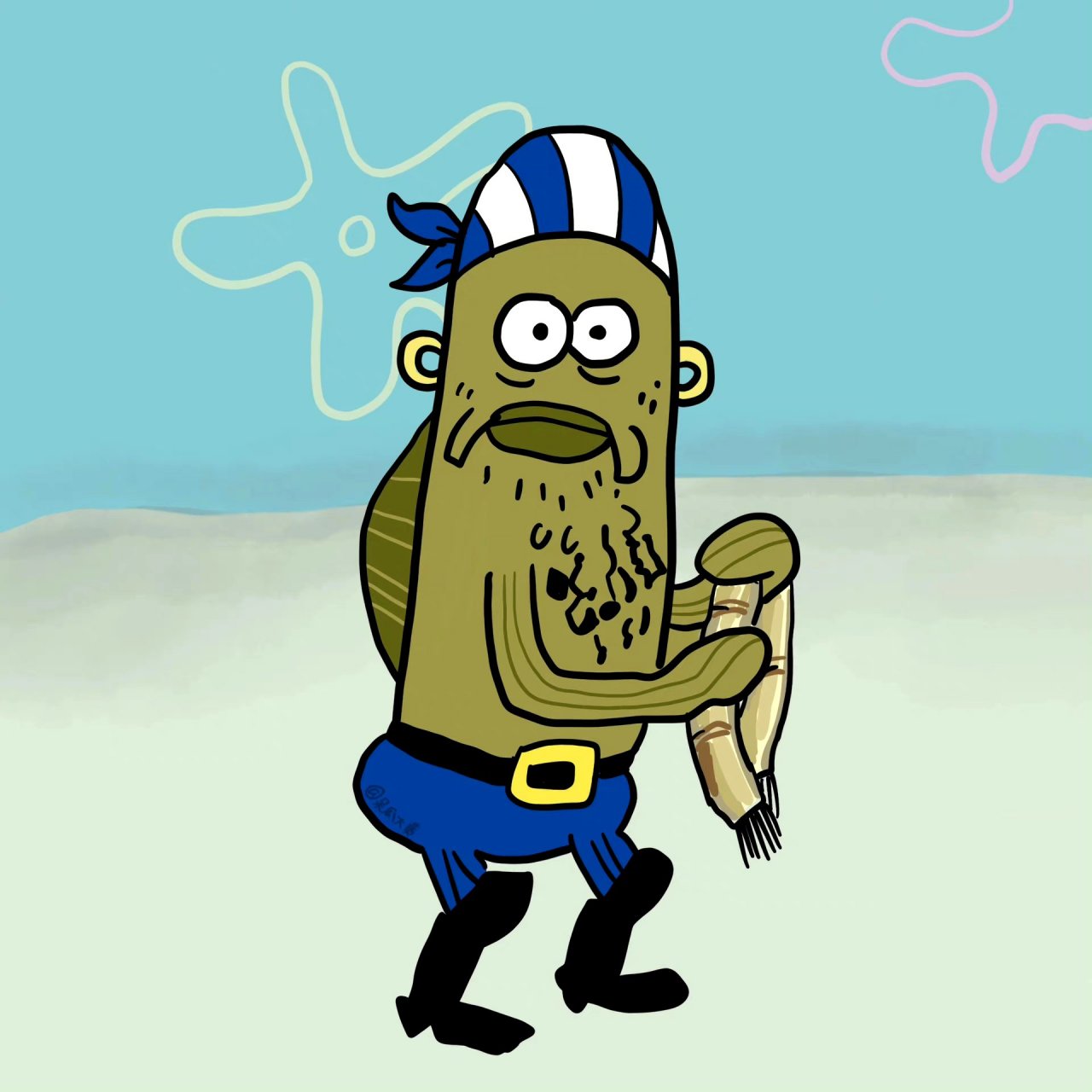 动画片《海绵宝宝》中比奇堡的跑龙套鱼 676767,种类和打扮还是