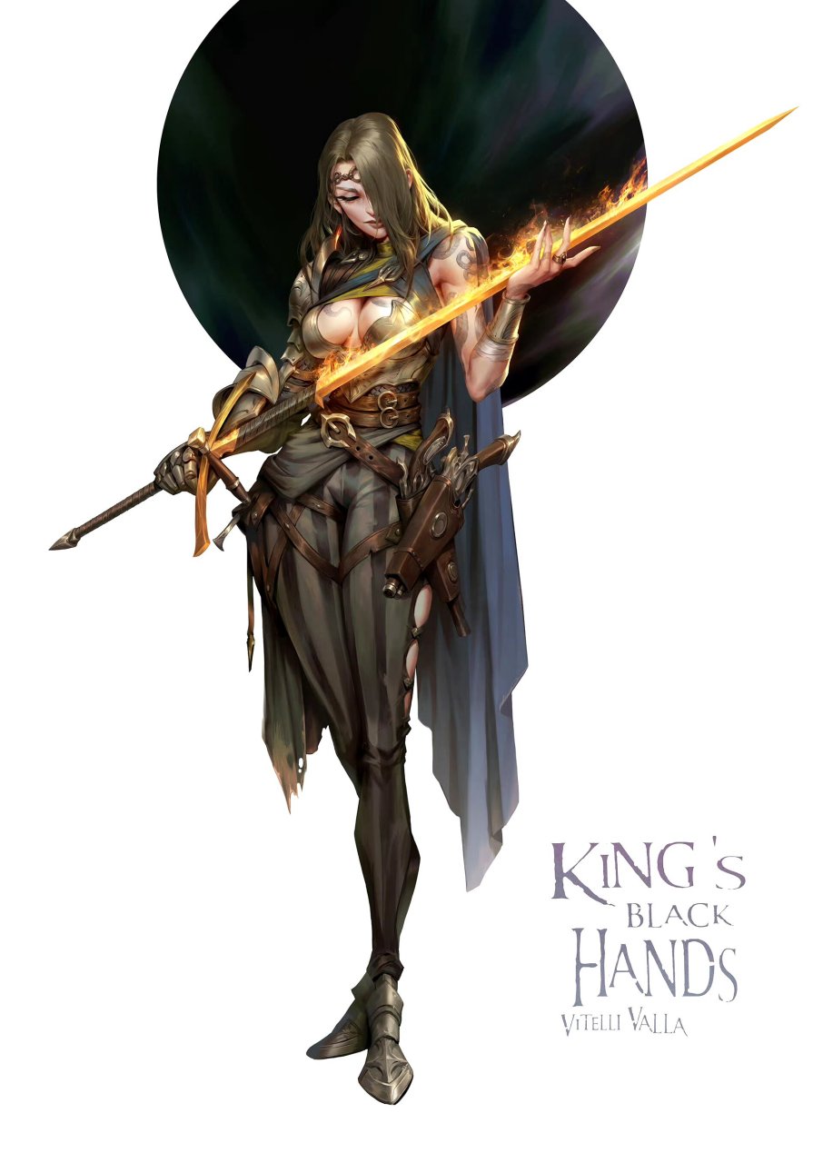 建模欣赏:女骑士,建模师 毛瑞辞, 参考原画 sun haiyang,武器参考 jj