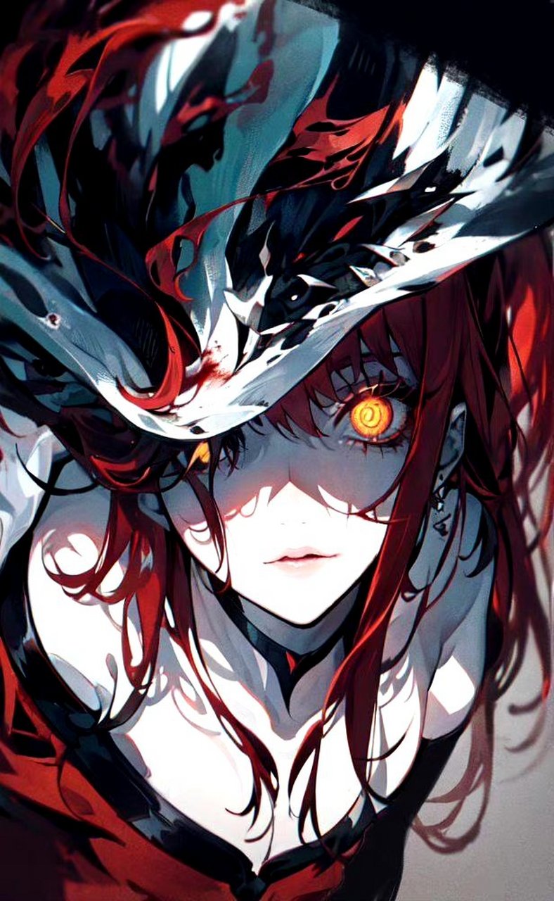 一组电锯人女主玛奇玛的角色插画,画风华丽迷人,by q_ishumera.