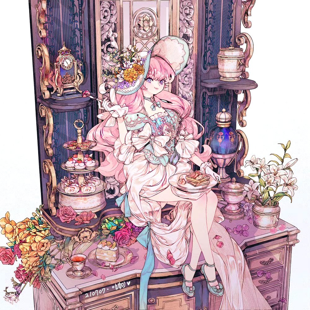 画师lemon89h动漫角色插画欣赏,用纷繁复杂的线条体现人物的华丽与